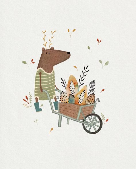 It’s that time of year again. So much to do in the garden 🪴 🌱🪻🍓 Wheelbarrow Illustration, Girl Nursery Artwork, Artwork For Nursery, Moose Illustration, Neutral Baby Room, Nature Inspired Painting, Natural Wall Art, Gender Neutral Baby Room