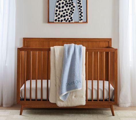 Mid Century Modern Convertible Crib | Pottery Barn Kids Mattress Platform, 4 In 1 Crib, Wood Crib, Toddler Beds, Furniture Polish, Eucalyptus Wood, Convertible Crib, Metal Bed, Full Size Bed