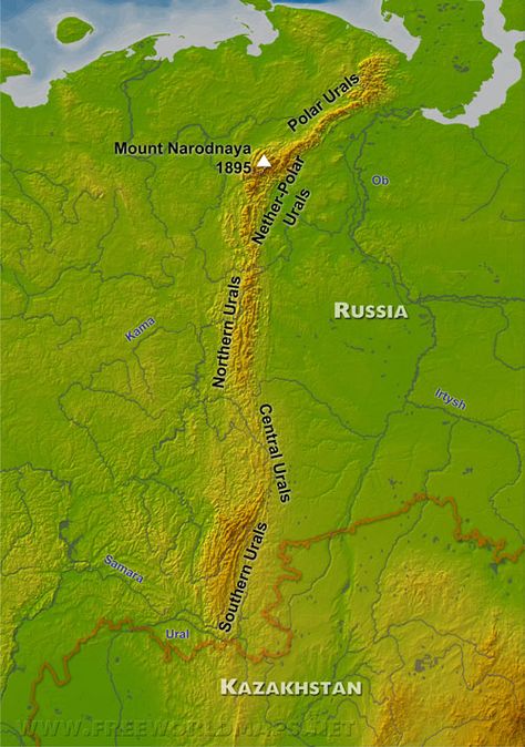 Ural Mountains map Russia Map, Ural Mountains, Teaching Geography, Arctic Sea, Mountain Ranges, East Europe, Old World Maps, Modern Map, Novel Writing