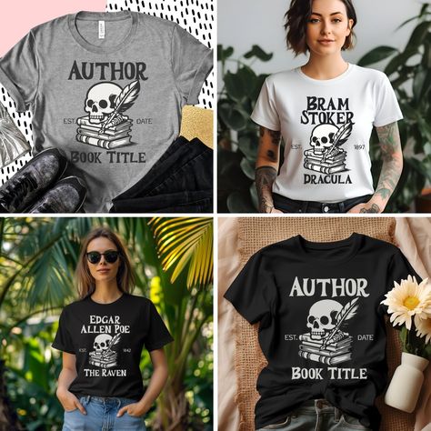 📚✨ Celebrate your love for literature with our customizable author tees! Personalize your shirt with your favorite author’s name, book title, and the publication date to create a unique piece that showcases your literary passion. 📖💖 Perfect for book lovers and gift-givers alike! What book would you choose? Let us know in the comments and create your one-of-a-kind tee today!🛒 #LiteratureLovers #CustomTees #BookishStyle #EtsyFinds #PersonalizedFashion #booktok #booknerd #booklover #bookaddict ... Bookish Cotton Shirt With Graphic Print, Bookish Crew Neck Shirt With Graphic Print, Bookish Crew Neck Shirt With Text Print, Bookish Style, Bookish T-shirt With Funny Print, Bookish Crew Neck T-shirt With Graphic Print, Gift Giver, What Book, Custom Tees