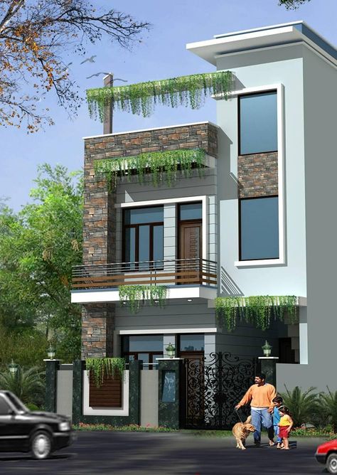 Front elevation Mumty Design, Home Designs Exterior, Indian House Plans, 2 Storey House Design, Small House Elevation, Small House Front Design, Small House Design Exterior, Small House Elevation Design, House Design Exterior