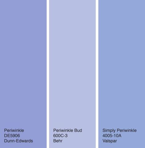 Periwinkle Blue Paint, Periwinkle Bedroom, Periwinkle Room, Black Paint Color, Blue Paint Colors, Paint Color Palettes, Purple Paint, Bedroom Paint Colors, Blue Rooms