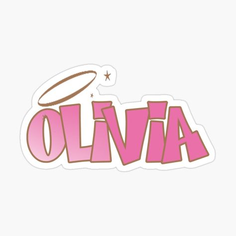 Get my art printed on awesome products. Support me at Redbubble #RBandME: https://www.redbubble.com/i/sticker/Olivia-Pink-Baddie-by-adrenaline2120/54889848.EJUG5?asc=u Olivia Name Art, Baddie Stickers, Olivia Name, Cheer Box, Pink Baddie, Graffiti Names, Olivia Pink, Baby Information, Name Wallpaper