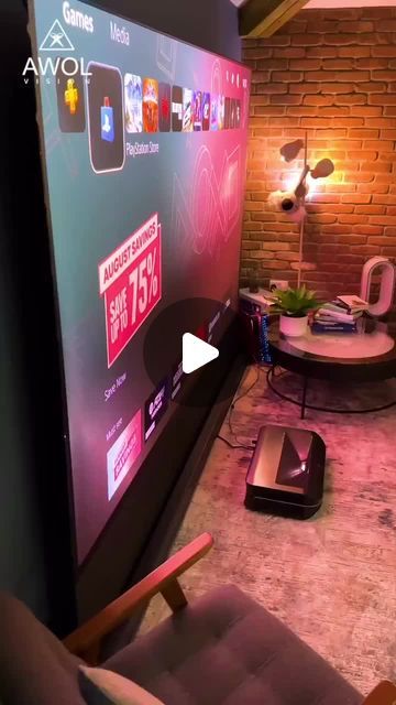 AWOL Vision on Instagram: "I’ve upgraded my TV Setup with the AWOL Vision LTV-3500 Pro Laser Projector! (Plus 120” ALR Floor Rising Screen). Would you switch to a projector? (Via Instagram@thetechchap)" Projector Setup, Tv Setup, Projector Tv, Projector Screen, Me Tv, Projector, House Plans, Screen, Flooring