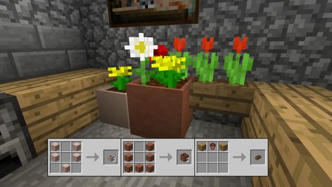 Garden stuff mod (planters, fences, etc.) Minecraft Plants, Minecraft Food, Pot Craft, Plant Crafts, Flower Pot Design, Pot Garden, Flower Pot Crafts, Decorated Flower Pots, Flower Pot Garden