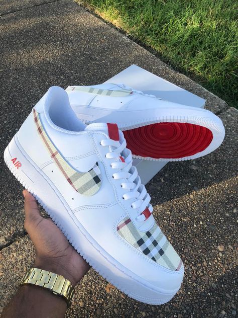 Red Bottom Air Force 1, Custom Air Force 1 Men, Red Mid-top Custom Sneakers For Light Sports, Red Mid-top Custom Sneakers For Sports, Red Custom Sneakers For Streetwear, Luxury Custom Red Mid-top Sneakers, Prom For Guys, Emma Myers, Custom Af1