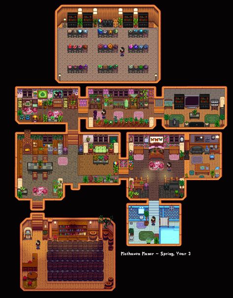 Stardew Valley Basement Layout, Stardew Farms, Stardew Valley Farms, Stardew Valley Layout, Stardew Valley Tips, Valley Game, Stardew Valley Fanart, Basement Layout, Farm Layout