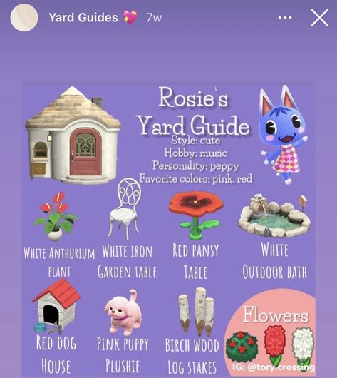 Acnh Alice Yard Guide, Animal Crossing Gift Guide Shino, Rosie Acnh Yard, Acnh Rosie's Yard, Animal Crossing Villagers Guide, Cat Island Acnh, Acnh Villager Yard Guide, Animal Crossing Yard Guide, Acnh Rosie