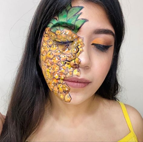 Pineapple Makeup, Face Forward, Makeup Designs, Creative Makeup, Halloween Face, Face Makeup, Halloween Face Makeup, Makeup Looks, Pineapple