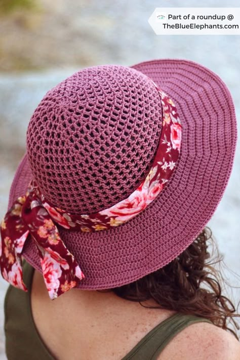 25 Free Summer Crochet Patterns to Try! | Crochet Sun, Crochet Summer Hats, Crochet Sun Hat, Crochet Boho Top, Crochet Hat For Women, Crochet Vest Pattern, Cap Patterns, Crochet Cap, Crochet Summer