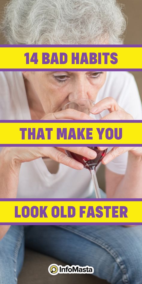 Looking older than you actually are is something we all want to avoid. Unfortunately, there are a lot of things we do on a daily basis that make us look older faster. In this infographic, we take a look at 14 bad habits that make you look old and offer some tips on how to avoid them. From smoking to not getting enough sleep, these habits can take a toll on your appearance. So, make sure to break them and keep your youthful look for as long as possible! How To Look Older For Teens, Fashion Mistakes Woman, Classic Outfits For Women, Conservative Outfits, Enough Sleep, Heavy Makeup, Dramatic Makeup, Rock Fashion, Anti Aging Beauty