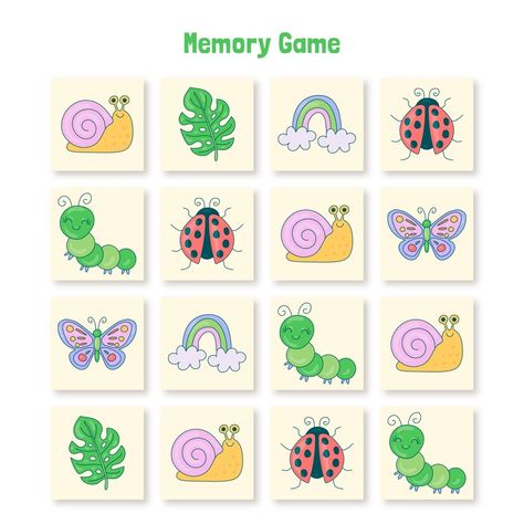 Memory Card Game, Memory Diy, Memory Design, Memory Games For Kids, Kids Memories, Numbers For Kids, Memory Game, Game Pictures, Game Card