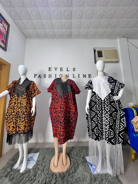 . Bubu Dresses Ankara, Short Agbada For Women, Bubu With Fringe Styles, Short Bubu Gown With Fringe, Short Bubu Dress, Bubu With Ankara, Bubu Dresses, Ankara Bubu Gown Styles, Ankara Bubu