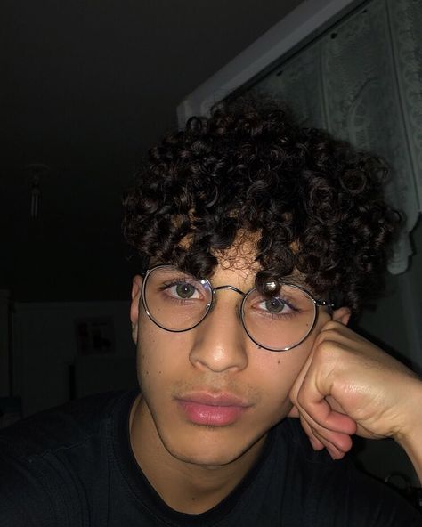 Curly Hair Men With Glasses, Mixed Guys With Glasses, Guys With Glasses And Curly Hair, Curly Hair Guys With Glasses, Guys With Brown Curly Hair, Curly Hair Glasses, Fine Arab Men Curly Hair, Brown Hair Dark Skin, Hazelnut Hair