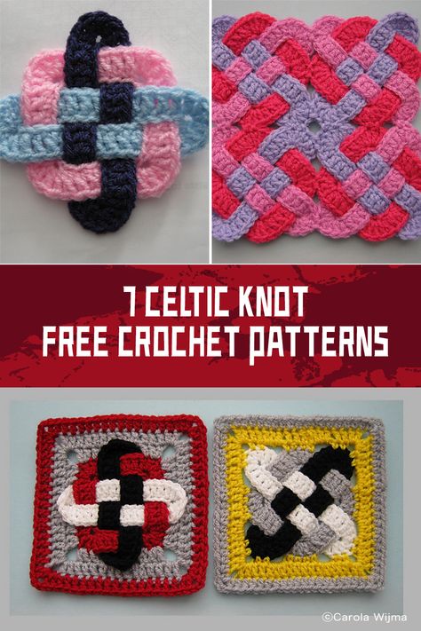 7 FREE Celtic Knot Crochet Patterns Celtic Crochet Patterns Free, Celtic Knot Crochet Pattern Free, Celtic Knot Knitting Pattern, Celtic Granny Square Crochet, Celtic Twist Block Free Pattern, Crochet Celtic Knot Square Free Pattern, Crochet Celtic, Celtic Crochet, Celtic Knot Crochet