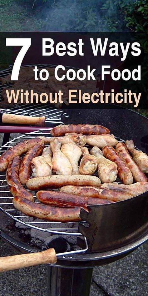 Grilling out isn't the only way to cook outdoors without power. There are at least six other methods you should know. #cooking #outdoorcooking #cookingwithoutpower #grill Food Without Fire, Live Off The Land, Living Off The Land, Emergency Food, Homestead Survival, Survival Food, Food Supply, Camping Food, Survival Prepping