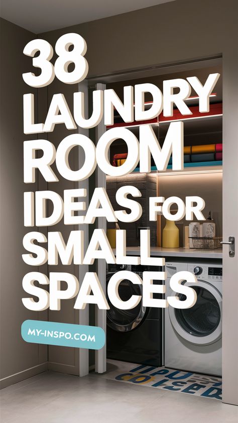 Explore 38 creative ways to maximize small laundry spaces! These ideas include stylish storage solutions, efficient layouts, and decor tips to make any laundry area beautiful and functional. Great for small homes and apartments! Small Laundry Area, Small Laundry Space, Hidden Laundry, Small Laundry Room Makeover, Tiny Laundry Rooms, Stackable Washer And Dryer, Laundry Essentials, Laundry Room Ideas, Laundry Area