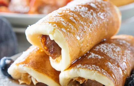 Pancake Pigs In A Blanket, Sausage In Pancake Batter, Pigs In A Blanket Recipe, Sausage And Bacon, Pancake Sausage, Sausage Wrap, Buttermilk Pancake, Freeze Pancakes, Recipe For Breakfast