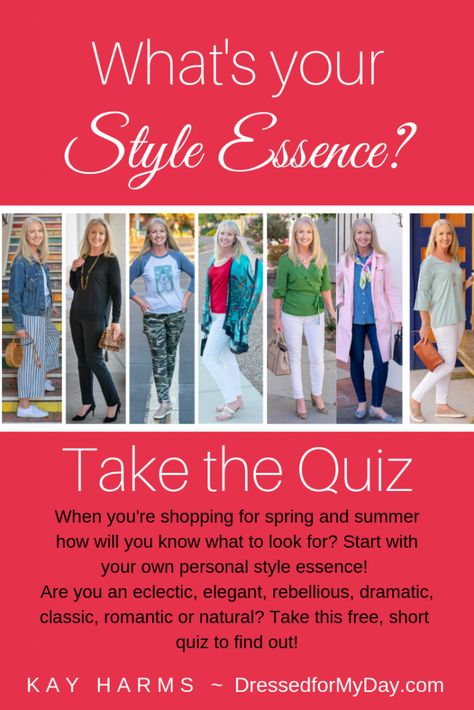 What's Your Style Essence? - Quiz - Dressed for My Day Learning Style Quiz, Fashion Quizzes, Personal Style Quiz, Outfits Quiz, Style Essence, Dressed For My Day, European Fashion Summer, Short Quiz, Dramatic Classic