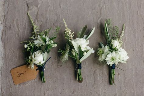 Buttonholes | Ever After A Dartmoor Wedding With Bride In Charlie Brear With Bridesmaids In Sage Green And Images From Freckle Photography Wedding Photography Ideas Bridesmaids, Freckle Photography, Bouquets Ideas, Green Wedding Flowers, Wedding Photography Ideas, Button Holes Wedding, Bridesmaids Groomsmen, Sage Wedding, Best Wedding Photography