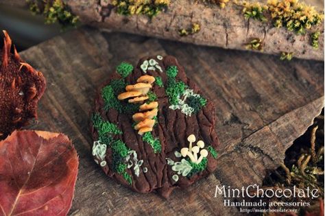 Forest Tutorial, Clay Forest, Moth Brooch, Beads Rings, Forest Magic, Clay Mushroom, Clay Pendants, Mushroom Jewelry, Wire Wrapped Jewelry Tutorials