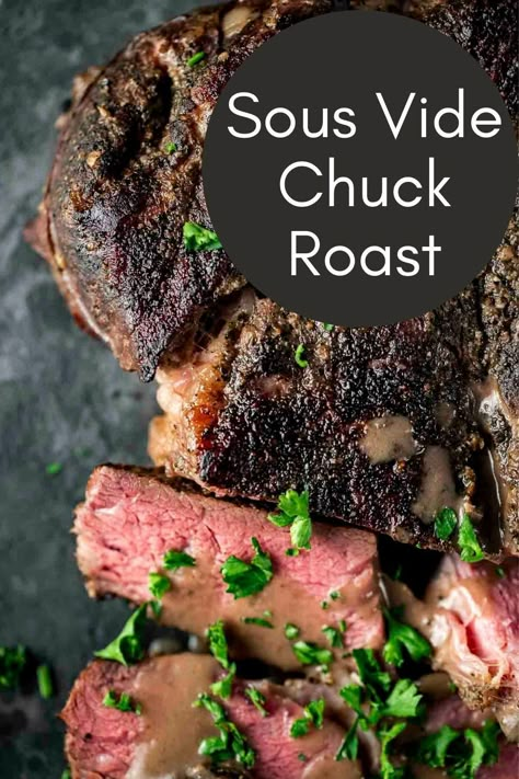 Sous Vide Pot Roast Recipe, Sous Vide Chuck Roast Recipe, Sous Vide Pot Roast, Sous Vide Recipes Beef, Sous Vide Roast Beef, Sous Vide Chuck Roast, Sunday Family Dinner, Chuck Roast Recipe, Chuck Roast Recipes