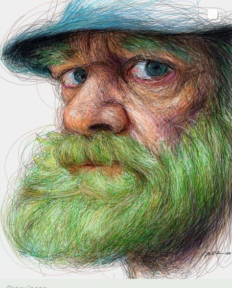 Crayon Portrait, Colored Pens Drawing, Animal Line Drawings, Ballpoint Pen Art, Pen Art Work, Color Pencil Illustration, Ballpoint Pen Drawing, Scribble Art, Pen Art Drawings