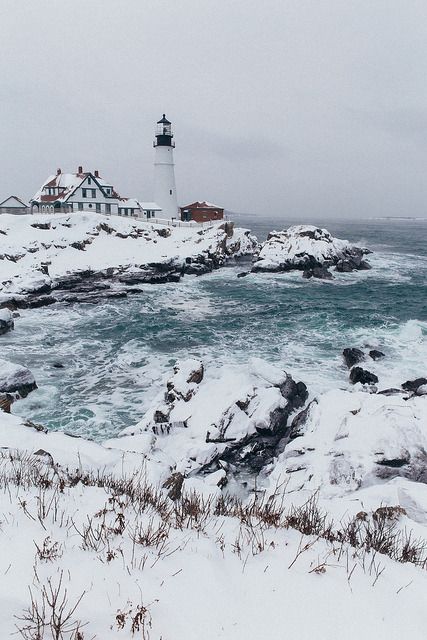 Blessed Pictures, Cape Elizabeth Maine, Cape Elizabeth, Lighthouse Pictures, Winter Beach, Beautiful Lighthouse, Winter Photos, Light Houses, Winter Scenery