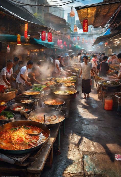 Bangkok market melange Check more: https://paintlyx.com/bangkok-market-melange/ Thai Night Market, Asian Night Market, Bangkok Aesthetic, Bangkok Market, Thai Market, Bangkok Trip, Bangkok Nightlife, Bangkok Fashion, Bangkok Food