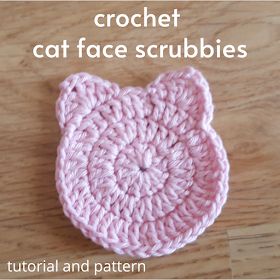 Cat Crochet Pattern Free Granny Squares, Crochet Cat Coaster Pattern, Cat Coaster Crochet, Crochet Cat Face, Crochet Cat Applique, Crochet Face Scrubbies, Scrubbies Crochet Pattern, Crochet Scrubbies, Face Scrubbies