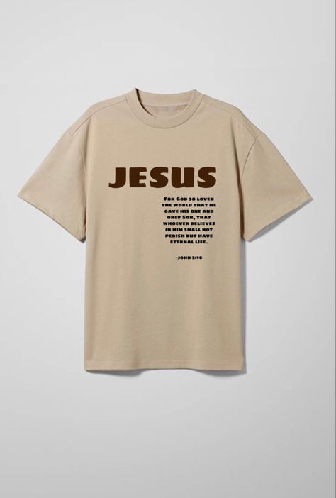 Beige Graphic Tee With Text Print, Affordable Beige Graphic T-shirt, Beige Text Print T-shirt With Crew Neck, Brown Graphic T-shirt For Streetwear, Beige Cotton T-shirt With Text Print, Business Vision, Tee Ideas, Jesus Tees, Brown Tshirt