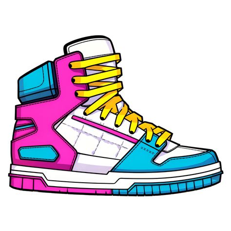 High Top Sneakers Retrowave 80s Clipart AI Generated 80s Clipart, 80s Sneakers, 90s Sneakers, Free Vectors, Images Photos, Free Png, High Top, Top Sneakers, High Top Sneakers