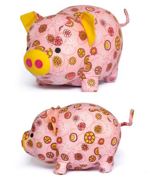 Cute Pig Sewing Pattern - Sew Modern Kids Pig Stuffed Animal, Pig Plushie, Baby Mobil, Small Pigs, Softie Pattern, Animal Sewing Patterns, Sewing Stuffed Animals, Cute Pig, Pet Pigs