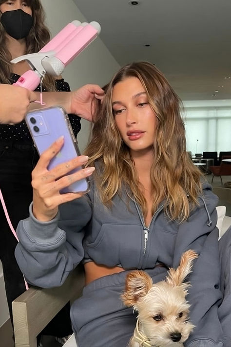 Hailey Bieber Style | Mermade Hair Waver Mermaid Waver, Mermaid Hair Waves, Mermaid Waves, Glam Waves, Hair Waver, Bouncy Hair, Crimped Hair, All Hairstyles, Beautiful Curls