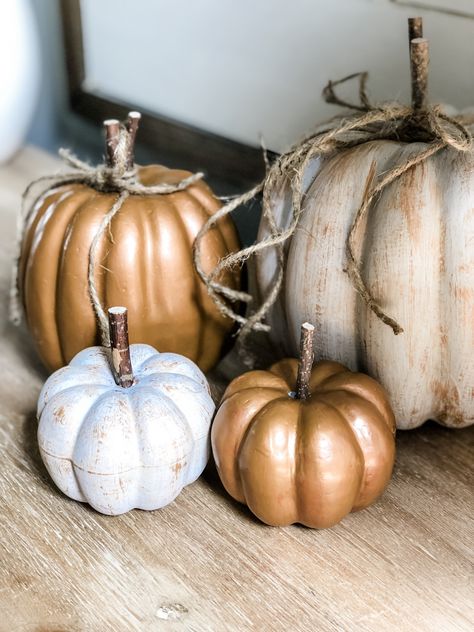 Fall Painted Pumpkins, Painted Pumpkins Ideas, Pumpkin Painting Designs, Pumpkin Designs Painted, Ideas To Paint, Wilshire Collections, Copper Pumpkins, Pumpkins Ideas, Halloween Bedroom Decor