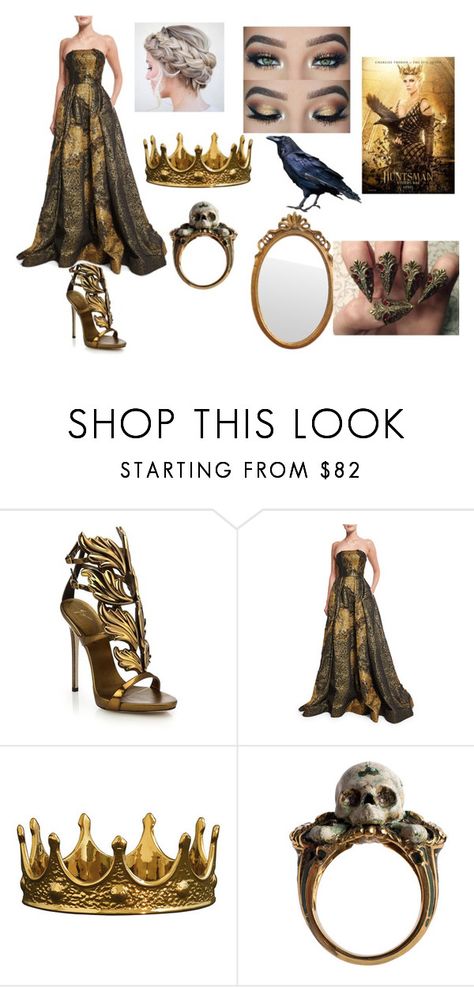 "Queen Ravenna" by miaisable ❤ liked on Polyvore featuring Giuseppe Zanotti, Christian V Siriano, Seletti and Winter Queen Ravenna, Fairy Gown, Colleen Atwood, Fairy Dresses, Timeless Outfits, Fantasy Dresses, Dress Makeup, Adult Halloween Costumes, Halloween Cosplay