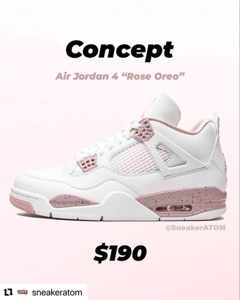 Pink Oreos Jordan 4, Swag Shoes For Women, Jordans Pink, Cute Footwear, Jordans 4s, Nike Shoes Women Fashion, Jordan 4’s, Pretty Sneakers, Custom Shoes Diy