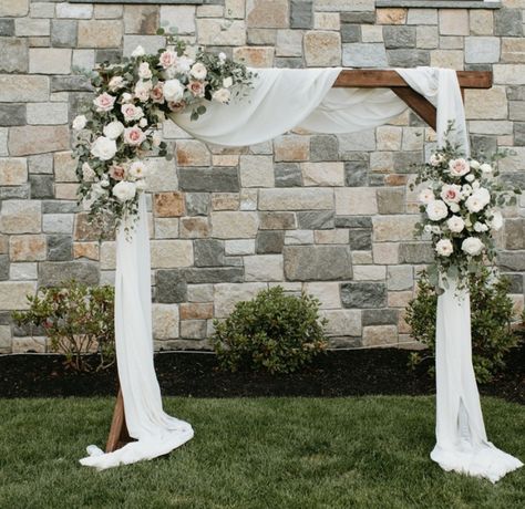 Greenery Ceremony, Arbor Flowers, Arch Decor, Brick Background, Wedding Arbour, Destination Wedding Mexico, Spring 2025, Wedding Spring, Ceremony Arch