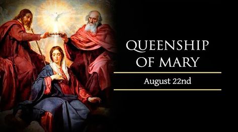 Queenship of Mary Pope Pius Ix, Pope Pius Xii, San Juan Pablo Ii, Christian History, Mary Catholic, Queen Of Heaven, New Bible, Christian Education, August 22