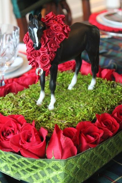 KY Derby Run for the Roses party centerpiece Kentucky Derby Centerpieces, Kentucky Derby Decor, Kentucky Derby Decorations, Kentucky Derby Theme, Kentucky Derby Themed Party, Derby Party Food, Kentucky Derby Party Decorations, Kentucky Derby Party Food, Derby Party Decorations