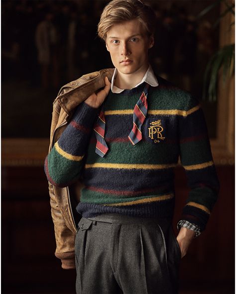 Ivy Style Prep Aesthetic, Prep Fashion, Preppy Pullover, Preppy Man, Black Ivy, Popped Collar, Wool Fashion, Preppy Boys, Preppy Mens Fashion