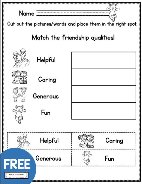 FREE friendship tools printables - teach kindergarten and first grade social skills - friendship for kids - social awareness - classroom community - free homeschool worksheets and free homeschool printables - kindergarten freebies - social awareness - friendship qualities #socialskills #friendship #socialemotionallearning #tptfreebie Friendship Qualities, Friendship For Kids, Social Skills Worksheets, Homeschool Worksheets Free, Friendship Printables, Life Skills Class, Friendship Activities, Kindergarten Freebies, National Best Friend Day