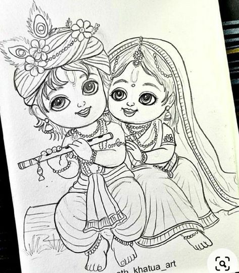 Radha Krishna Fabric Painting, Krishna Doodle, Radha Krishna Drawing, Radha Krishna Sketch, Puja Unit, Jagannath Ji, Embroidery Illustration, Radha And Krishna, Pencil Sketches Easy