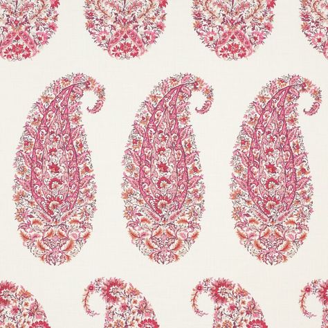 Schumacher Shirala Fabric | Perigold Wallpaper Schumacher, Farmhouse Fabric, Paisley Fabric, Color Magenta, Textile Pattern Design, Red Paisley, Fabric Set, Indian Block Print, A Wallpaper