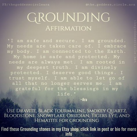 C. Ara Campbell on Instagram: “GROUNDING AFFIRMATION : : "I am safe and secure. I am grounded. My needs are taken care of. I embrace my body. I am connected to the Earth.…” Trusting Myself, I Am Grounded, Intention Quotes, I Am Safe, I Deserve Better, Spirituality Affirmations, Divine Feminine Spirituality, My Needs, Health Affirmations