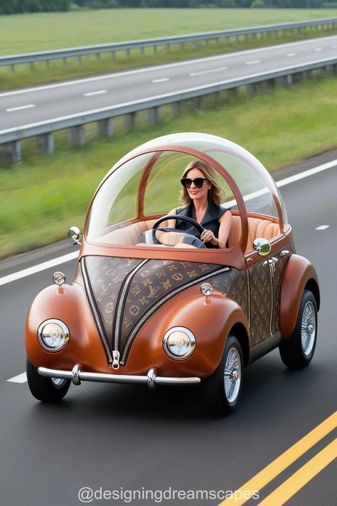 LV Handbag Shaped Car – Luxury on Wheels with Iconic Style Small Electric Cars, Cars Funny, Lv Handbag, High End Handbags, Vw Art, Giant Animals, Car Luxury, Microcar, Concept Motorcycles