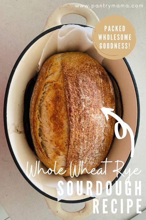 If you crave the flavor of whole wheat, but you still want a beautiful light crumb, this easy whole wheat rye sourdough recipe is for you! The dough is easy to work with, despite being higher hydration and will give you delicious, rich flavored sourdough bread for minimal effort. #sourdoughrecipe #wholewheatsourdough Easy Sourdough Rye Bread Recipe, Wholewheat Sourdough Bread Recipe, Flavored Sourdough Bread, Rye Sourdough Bread Recipe, Light Rye Bread Recipe, Sourdough Guide, Flavored Sourdough, Sourdough Rye Bread Recipe, Rye Recipes