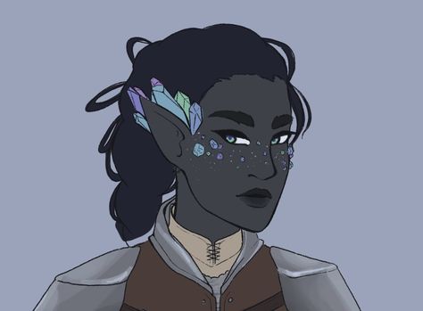 Crystal Earth Genasi, Earth Genasi Character Art, Crystal Genasi, Genasi Character Art, Crystal Creature, Paint Template, Earth Genasi, Dnd Ocs, Fantasy People