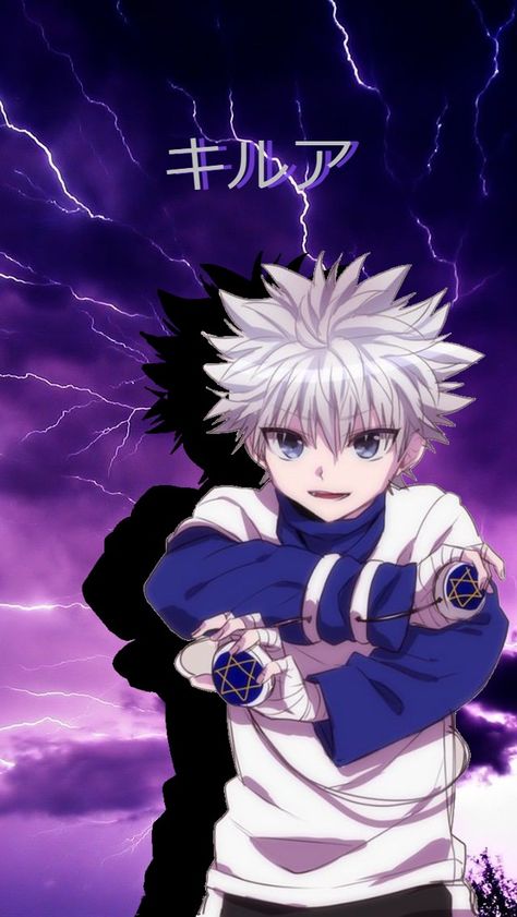 Killua Zoldyck, Hunter x Hunter Wallpaper Half Screen Wallpaper, Screen Wallpaper Anime, Killua Wallpaper, Hunter Wallpaper, Black Mask Aesthetic, Half Screen, Alluka Zoldyck, Hunterxhunter Killua, Wallpaper Wa