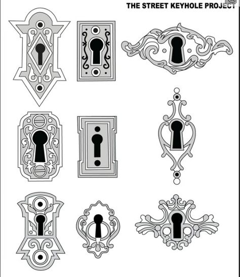 Keyhole designs Keyhole Tattoo Ideas, Keyhole Drawing Ideas, Keyhole Drawing, Keyhole Tattoo, Hole Drawing, Designing Jewelry, Key Tattoos, Key Tattoo, Ornamental Tattoo